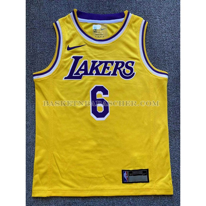 Maillot Enfant Los Angeles Lakers LeBron James NO 6 Icon 2022-23 Jaune